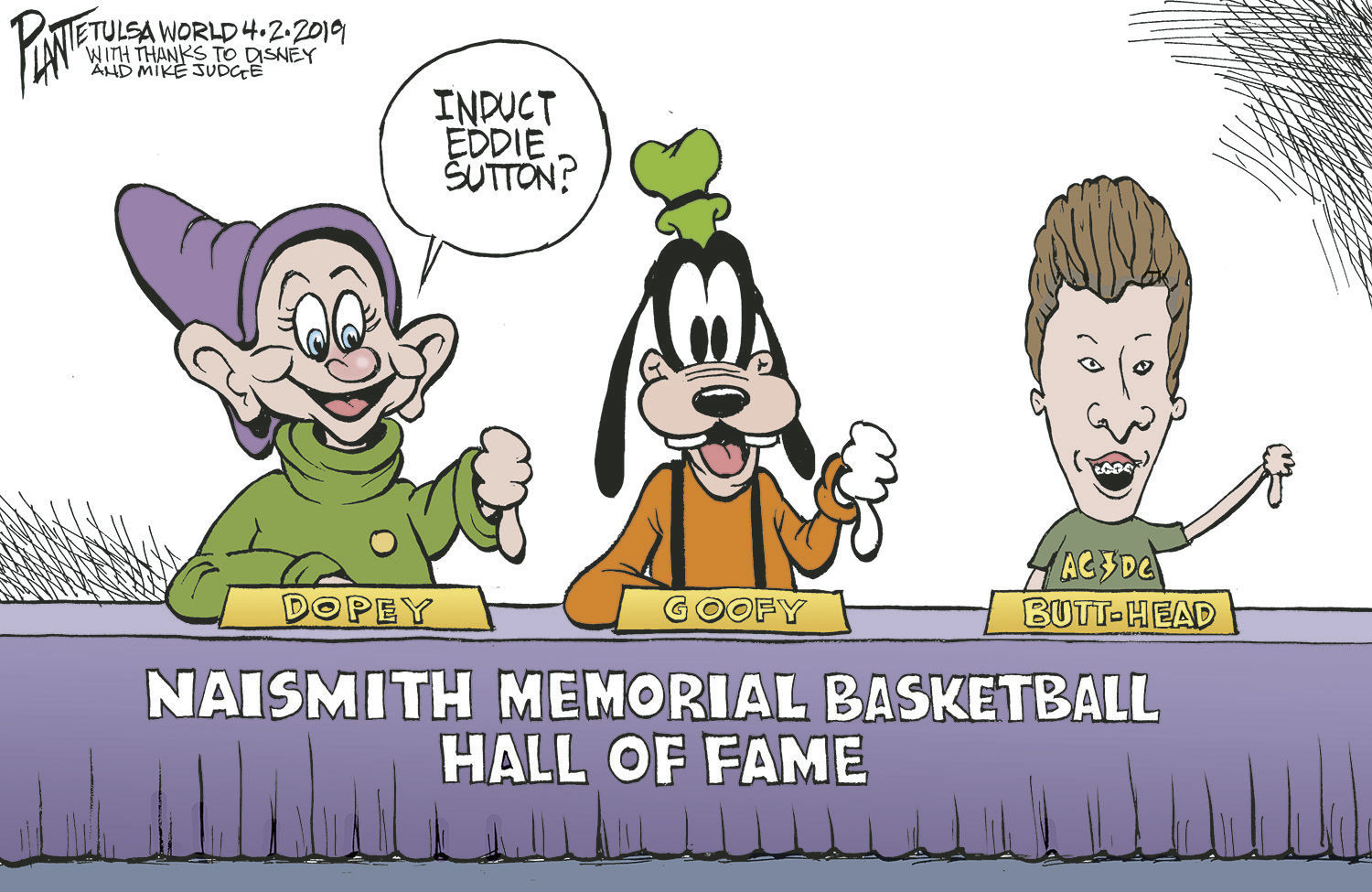 Bruce Plante Cartoon: Basketball Coach Eddie Sutton